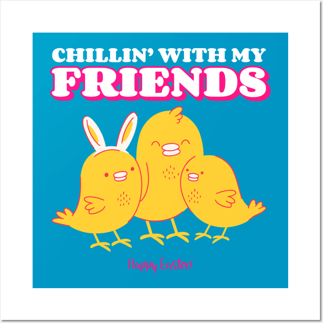 Happy Easter Chicks Cute Love Cutie Easter Egg Hunt Wall Art by Tip Top Tee's